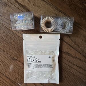 Kitsch No-Snag Hair Ties, Set Of 6 Invisibobble And Set Of 3 Fabletics Bands